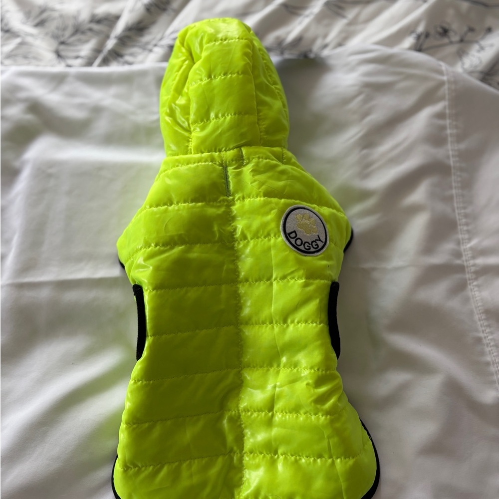 New With Tags Wag N Woof Day Glow Yellow Dog Rain/Jacket  Size Medium - Picture 2 of 6